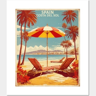 Costa del Sol Beach Spain Travel Tourism Retro Vintage Posters and Art